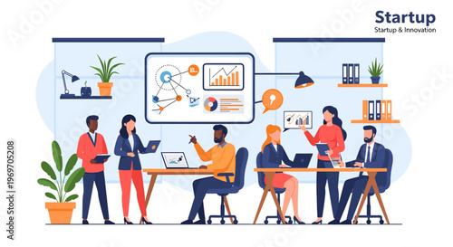 A minimalist illustration featuring a vibrant green plant in an orange pot, with a portion of a person visible. Ideal for concepts related to wellbein