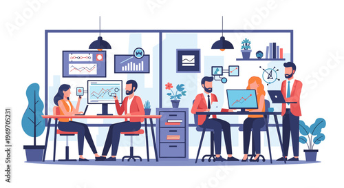 A minimalist illustration featuring a potted plant by a window. This image evokes feelings of calm and can be used for concepts relating to wellbeing,