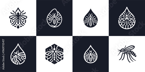 Mosquito Insect Pest Control Logo Graphics