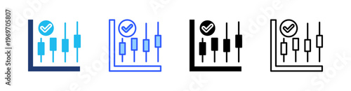 Candlestick Multiple Style Icon Set Collection Pack Web Banner Vector 