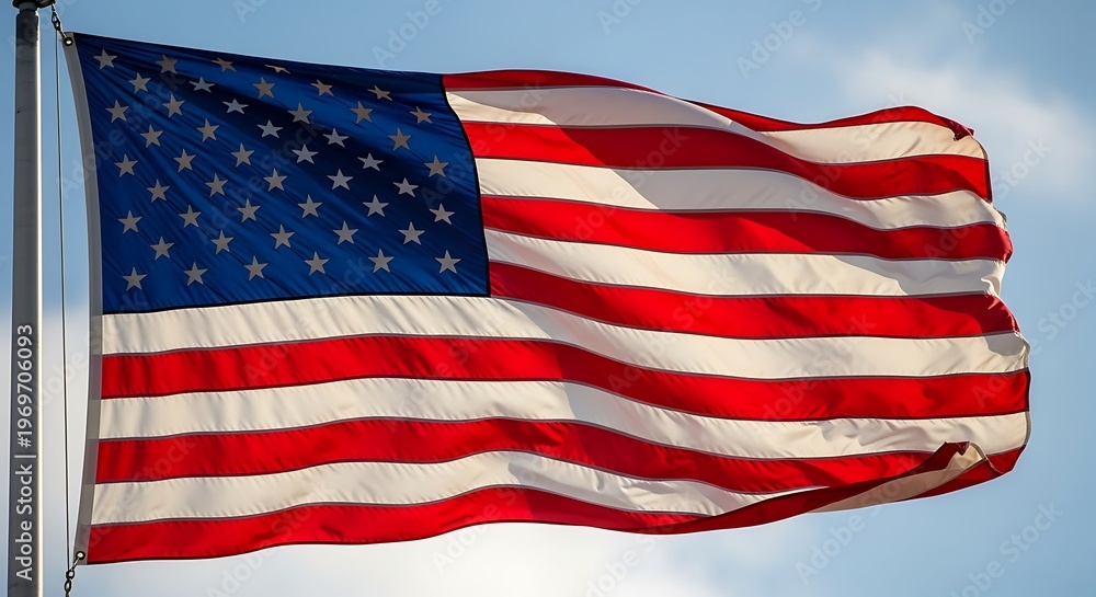 Obraz premium Labor day usa waving american flag celebrating workers and national holiday