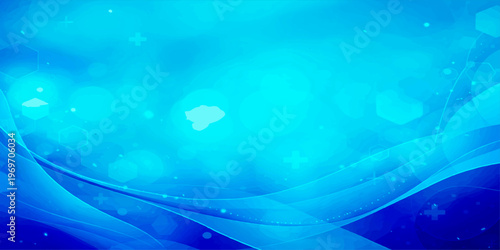 Abstract blue background with waves depicting deep sea water and bright sunlight filtering through liquid ripples in a vector illustration design