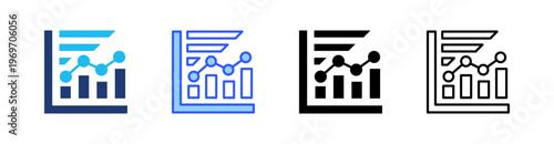 Trend Line Multiple Style Icon Set Collection Pack Web Banner Vector 