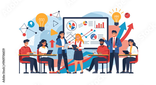 A simple illustration of a school desk with a chair, conveying themes of education and learning. Ideal for educational content, back-to-school promoti