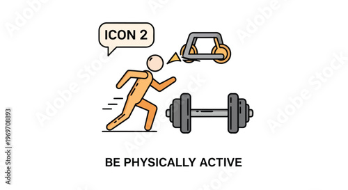 Iconic vector illustration representing physical activity and fitness