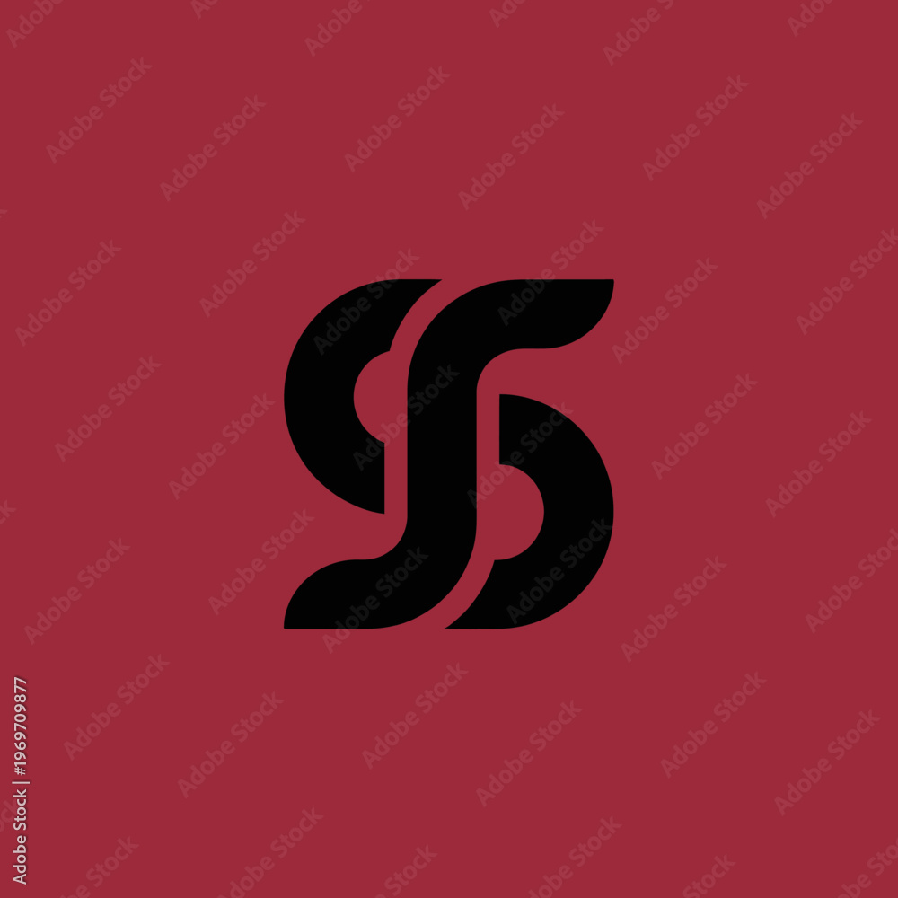 Fototapeta premium Abstract Black Symbol on Red Background.