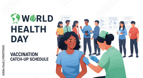 Nurse administering vaccine to patient for catch up immunization schedule