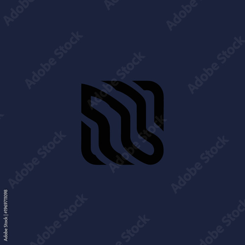 Abstract Geometric Shape with Dark Lines.