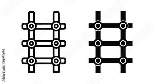 Ladder icon set, simple style vector illustration of a ladder