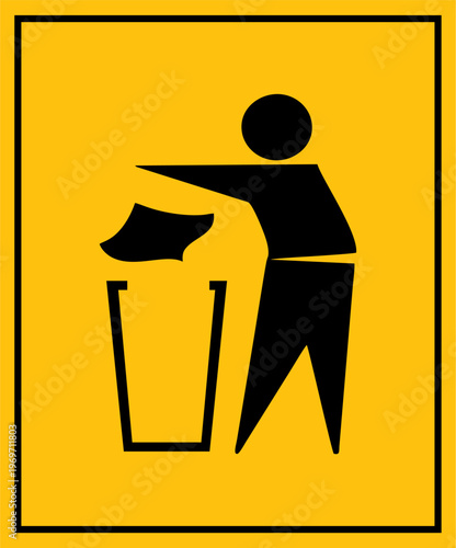 keep clean safety sign warning vector design black color and yellow background