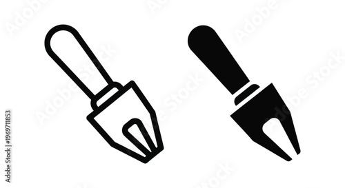 Vector icon of a cheese knife or serving utensil, simple flat design of a kitchen tool for cutting cheese