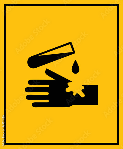 danger materials safety sign warning vector design black color and yellow background