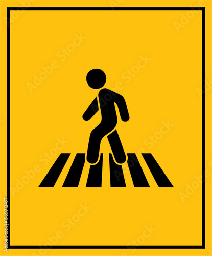 zebra safety sign warning vector design black color and yellow background