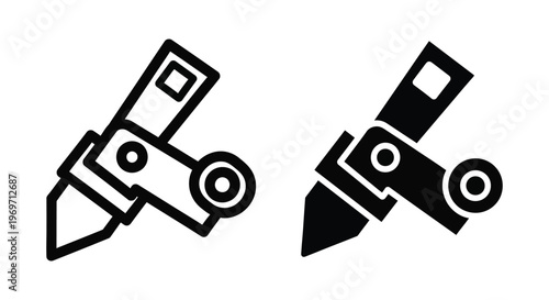 Vector icon of a mechanical pencil or drafting tool
