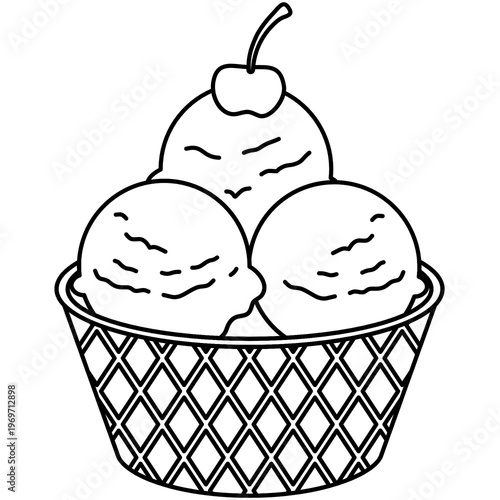 Ice cream cone dessert vector illustration