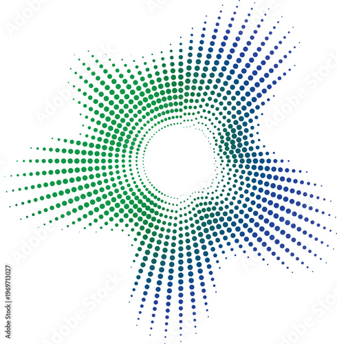 Neon Gradient Sound Wave Equalizer Circular Frame with Abstract Dotted Audio Spectrum Lines