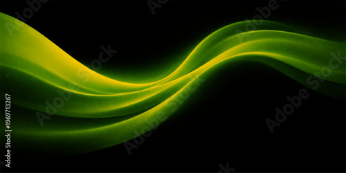 Abstract a vibrant, flowing, and captivating display of luminous energy, showcasing a mesmerizing blend of graceful curves and radiant hues against a deep, dark backdrop.