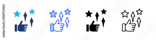 Confidence Multiple Style Icon Set Collection Pack Web Banner Vector 