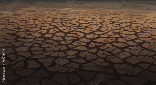 Arid Cracked Earth Surface Texture Representing Drought and Climate Change