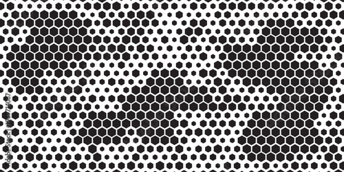 Black hexagon pattern honeycomb vector background. Geometric grid with honey comb cells, mesh lines, repeat hex shapes.