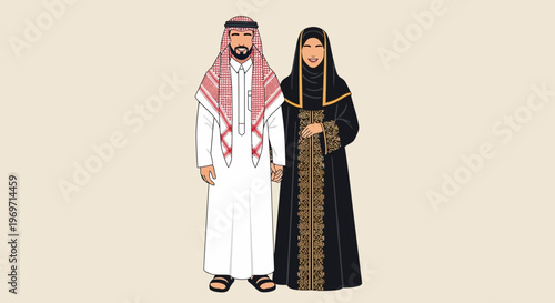 Middle Eastern Couple in Traditional Clothing