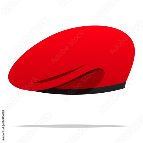 Military red beret vector isolated illustration