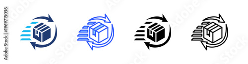 Continuous Delivery Multiple Style Icon Set Collection Pack Web Banner Vector 