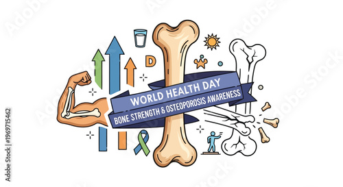 Bone strength and osteoporosis awareness illustration
