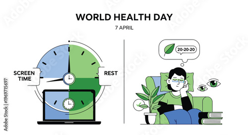 Screen time balance and rest for eye health on World Health Day
