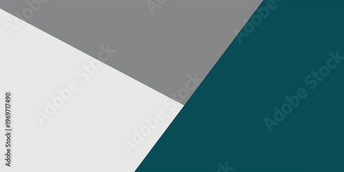 Texture of craft white, gray and teal shade color paper background, macro. Structure of vintage abstract emerald cardboard with geometric shape and gradient. Felt backdrop closeup.