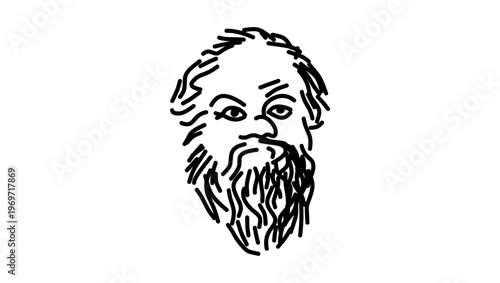 Portrait of Socrates, black isolated silhouette