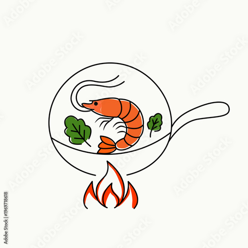 shrimp-with-greens-stir-fry-pan-icon