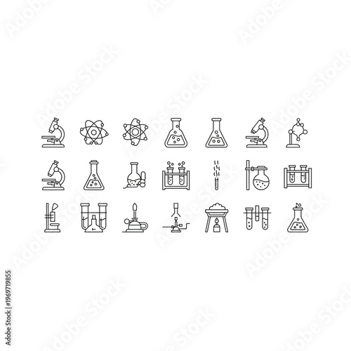 A collection of various laboratory equipment icons