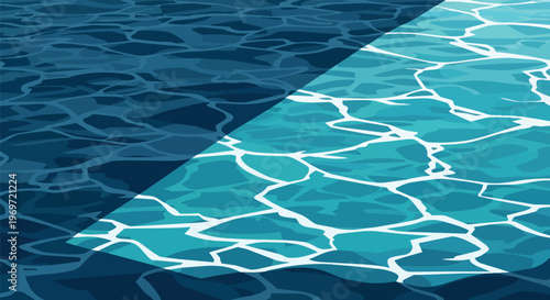 Abstract Water Surface Texture with Light Reflection and Shadow Split