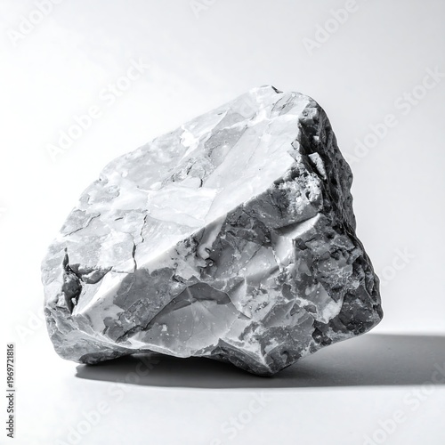 A large, rough, gray rock with a shiny surface