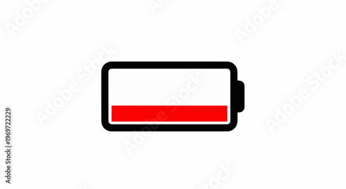 Low power indicator on a white background