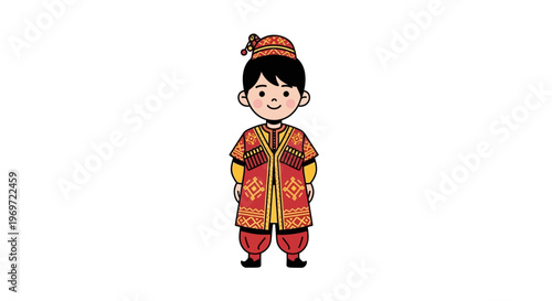 Child in Traditional Uzbek Clothing