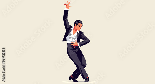 Flamenco Dancer Man Performing Elegant Dance Moves