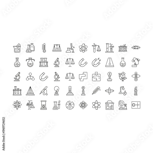 A collection of various office and workplace related black icons Vector