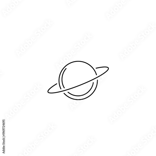 A simple line drawing of the planet saturn Vector