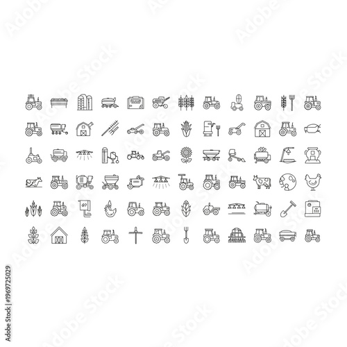 A collection of various animal icons in black and white Vector