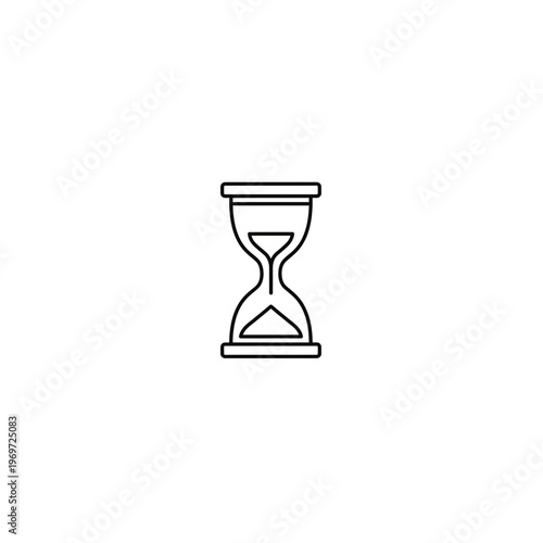 A simple line drawing of an hourglass Vector