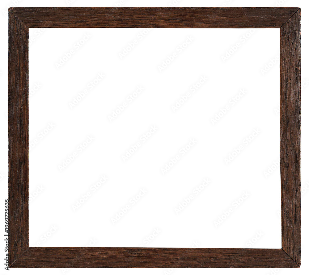 Obraz premium Dark varnished old picture frame. In PNG format on a transparent background.