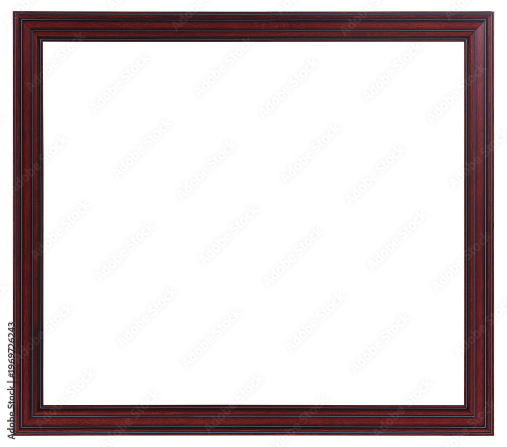 Obraz premium Wooden picture frame in PNG format on a transparent background.