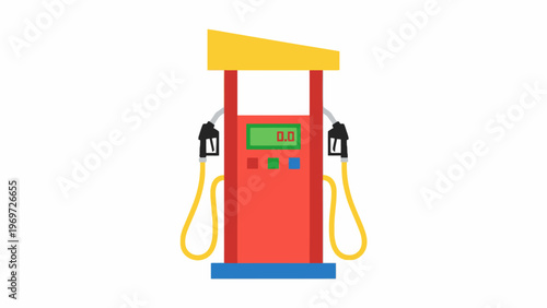 Fuel dispenser pump icon for gas station on white background