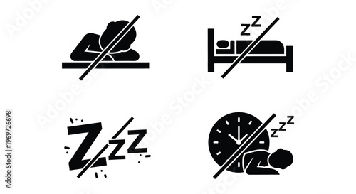 Prohibition of sleeping signs with associated sleep and rest symbols