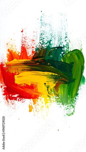 A vibrant abstract painting with expressive brushstrokes