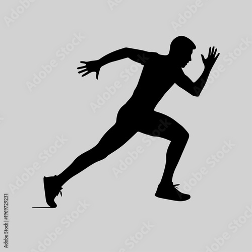 Minimalist Athlete Running Silhouette Design