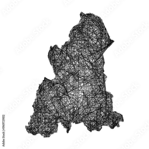 Sketch Kelantan outline map design