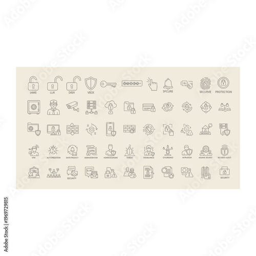A collection of various office and business related icons